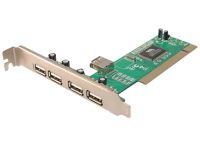 LogiLink PCI Card USB 2.0 4+1 Port - USB-adapter - 5 poorten