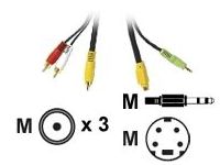 C2G 3m Value Series S-Video + Audio to (3) RCA-Type Adapter Cable S-Video (4-pin) + 3.5mm 3 x RCA Zwart