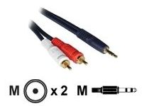 C2G 5m Velocity 3.5mm Stereo Male to Dual RCA Male Y-Cable audio kabel 2 x RCA Zwart