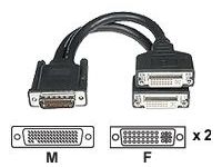 C2G LFH-59 M / 2 DVI-I F Cable 0.2m 0,2 m DMS Zwart