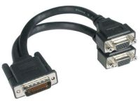 C2G LFH-59 Male to 2 VGA Female Cable 0,22 m DMS VGA (D-Sub) Zwart