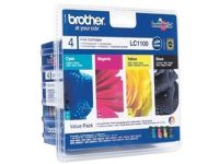 Brother LC1100 Value Pack - 4 - zwart, geel, cyaan, magenta - origineel - inktcartridge