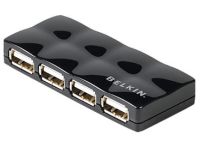 Belkin Hi-Speed USB 2.0 4-Port Mobile Hub - hub - 4 poorten