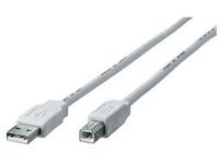 Equip 128653 USB-kabel 1 m USB 2.0 USB A USB B Zilver, Transparant