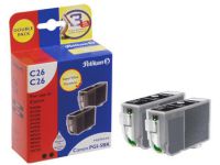 Pelikan C26 Double Pack - 2 - zwart - inktcartridge (alternatief voor: Canon PGI 5Bk)