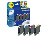 Pelikan Promo Pack P06 - 4 - zwart, geel, cyaan, magenta - inktcartridge (alternatief voor: Epson T0611, Epson T0612, Epson T06