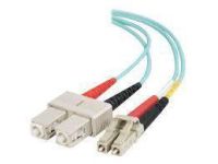 C2G LC-SC 10Gb 50/125 OM3 Duplex Multimode PVC Fiber Optic Cable (LSZH) - netwerkkabel - 2 m - aqua