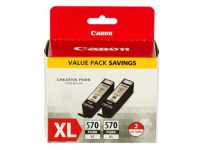 Canon PGI-570PGBK XL Twin Pack - 2 - hoog rendement - zwart - origineel - inkttank